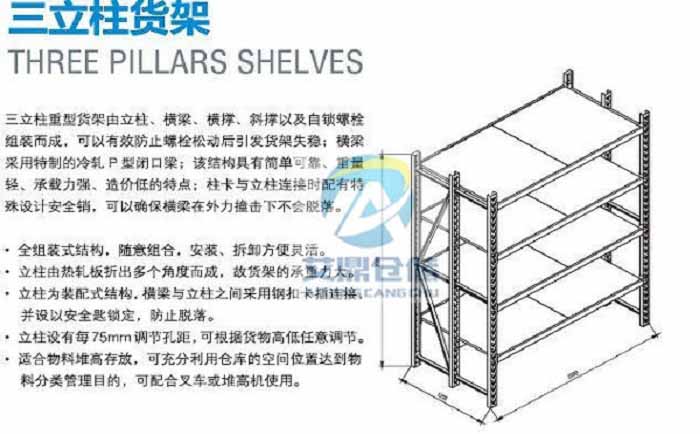 三立柱货架结构